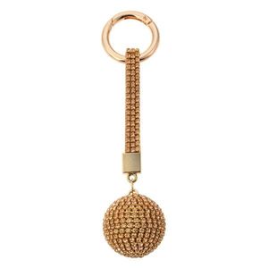 Zlatá klíčenka koule s kamínky Venni - Ø 3, 5*14, 5cm MLKCH0325GO obraz