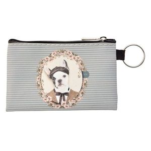 Šedo-modrá peněženka s pejskem Doggy - 12*8 cm MLSBS0040-01 obraz