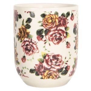 Porcelánový kalíšek na čaj s květy růží - ∅ 6*8 cm / 0, 1L 6CEMU0067 obraz