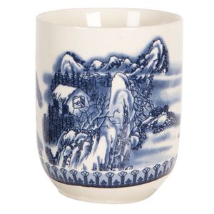 Porcelánový kalíšek na čaj s motivem hor - ∅ 6*8 cm / 0, 1L 6CEMU0068 obraz