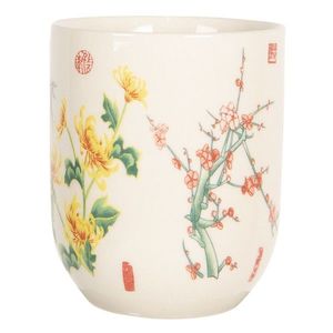 Porcelánový kalíšek na čaj s japonskými květy - ∅ 6*8 cm / 0, 1L 6CEMU0074 obraz