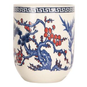 Porcelánový kalíšek na čaj s modrou větví - ∅ 6*8 cm / 0, 1L 6CEMU0075 obraz
