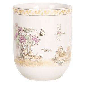 Porcelánový kalíšek na čaj s motivem leknínů - ∅ 6*8 cm / 0, 1L 6CEMU0076 obraz