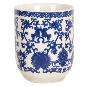 Porcelánový kalíšek na čaj s modrými ornamenty- ∅ 6*8 cm / 0, 1L 6CEMU0082 obraz