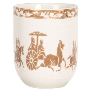 Porcelánový kalíšek na čaj s antickými motivy - ∅ 6*8 cm / 0, 1L 6CEMU0090 obraz