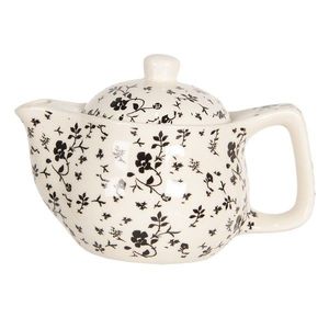 Konvička na čaj s drobnými černými květy - Ø 16*11 cm / 0, 4L 6CETE0081S obraz