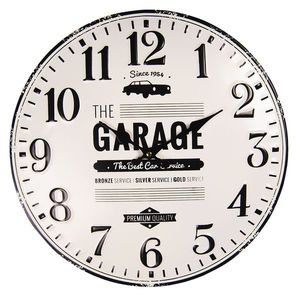 Nástěnné kovové hodiny The Garage – Ø 40 cm / 1*AA 6KL0579 obraz