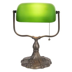 Zelená bankovní lampa tiffany Velves - 27*20*36 cm 1x E27 / max 60w 5LL-1144GR obraz