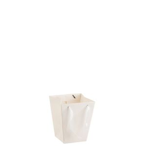 Bílý květináč ve tvaru dárkové tašky - 17*17*20 cm 1439 obraz