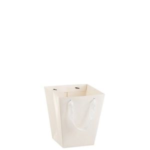 Bílý voděodolný květináč ve tvaru dárkové tašky - 22*22*25 cm 1440 obraz
