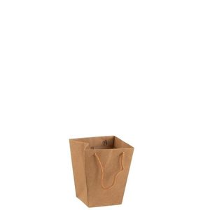 Hnědý voděodolný květináč ve tvaru tašky - 17*17*20 cm 1441 obraz