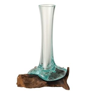 Skleněná úzká váza na kořenu dřeva Gamal S - 17*13*16 cm 1732 obraz