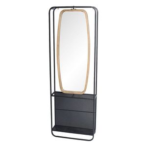 Zrcadlo v dřevěno-kovovém rámu s policemi Verene - 54*16*160 cm 52S188 obraz