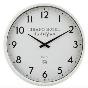 Bílé nástěnné hodiny Grand Hotel Paris - Ø 40*10 cm 2913 obraz