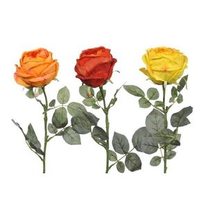 3 ks umělé dekorativní růže žlutá, červená, oranžová - 74 cm 32024 obraz
