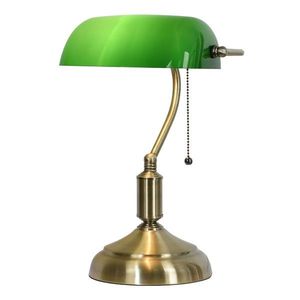 Stolní lampa se zeleným skleněným stínidlem GreenBank - 27*17*41 cm E27/max 1*60W 5LL-5104 obraz