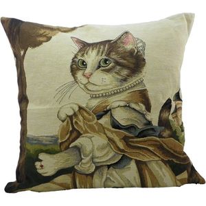 Gobelínový polštář Kočka hraběnka - 45*15*45 cm EVKSAKL obraz