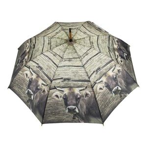 Šedý deštník s motivem švýcarské krávy - 105*105*88cm BBPHZK obraz
