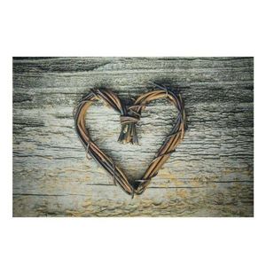 Šedá podlahová rohožka srdce z větviček Heart Twig - 75*50*1cm RARMHTW obraz