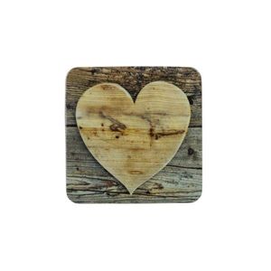 6ks pevné korkové podtácky dřevěné srdce Wooden heart - 10*10*0, 4cm SCOZHH obraz