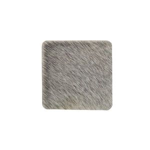 Kožený čtvercový podtácek šedý (bos taurus taurus) - 9*9*0, 3cm OMOZVKG obraz