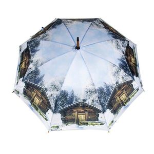 Deštník s potiskem zimní chaloupky - 105*105*88cm BBPBH obraz