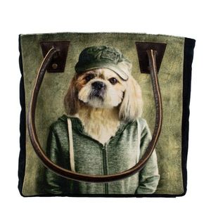 Sametová kabelka s koženými uchy mr. Dog - 32*30*19cm GKHTHD obraz