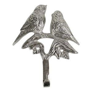 Stříbrný kovový háček s ptáčky - 15*3*18cm ABHVG obraz
