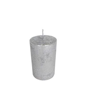 Stříbrná nevonná svíčka S válec - Ø 5*8cm BRKZ58 obraz
