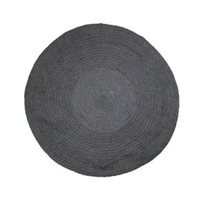 Černý kulatý koberec z juty Bernard - Ø120*1cm DEJMRDZ120 obraz