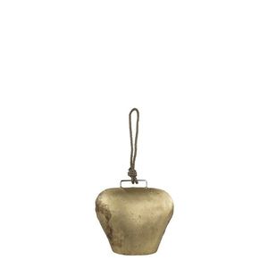 Zlatý kovový zvonek ve tvaru kravského zvonu - 11*6*11 cm CIBGT11 obraz