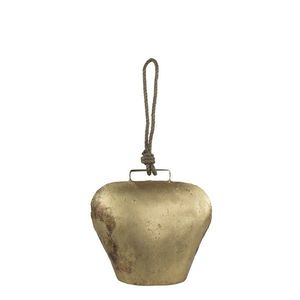 Zlatý kovový zvonek ve tvaru kravského zvonu - 16*8*16 cm CIBGT16 obraz