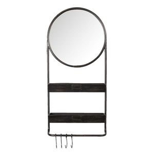 Nástěnné zrcadlo s poličkami a háčky Sidonie - 38*12*89 cm 52S194 obraz