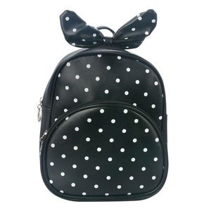 Dětský černý batůžek s puntíky a mašlí - 20*10*24 cm MLLLBAG0017Z obraz