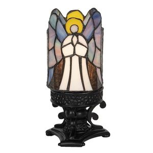 Vitrážová stolní lampa Tiffany Ange – Ø 14*21 cm E14/max 1*25W 5LL-6052 obraz