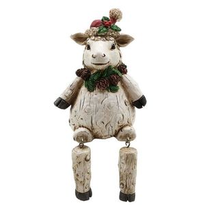 Dekorace sedící vánoční ovečka - 7*7*10 cm 6PR2726 obraz