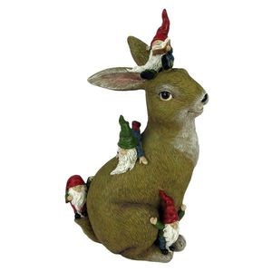 Dekorace králík s trpaslíky - 18*11*30 cm 6PR2965 obraz