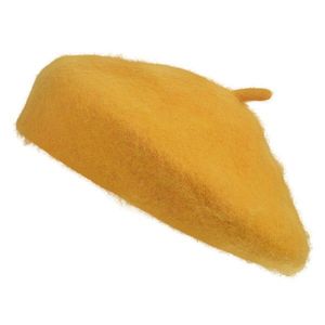Okrově žlutý dětský baret MLLLHA0014 obraz