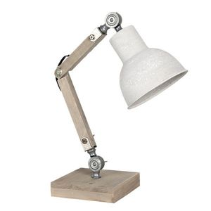 Dřevěno-kovová stolní lampa Amaury - 15*15*47 cm E27/max 1*60W 6LMP494N obraz