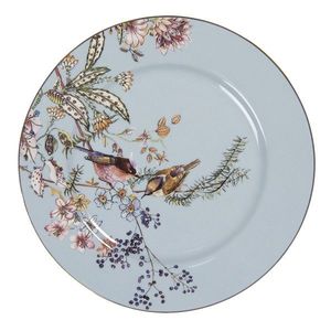 Modrý dezertní talířek s ptáčky Vivi - Ø 20*2 cm 6CE1178 obraz