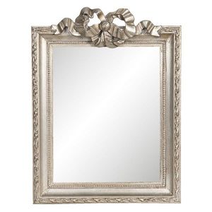 Vintage stříbrné zrcadlo s dekorací mašle - 25*2*34 cm 62S193 obraz