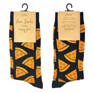 Veselé černé ponožky s pizzami - 35-38 JZSK0004S obraz