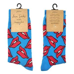 Veselé modré ponožky s pusinkami - 39-41 JZSK0005M obraz