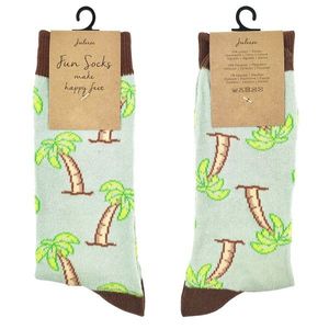 Veselé zelené ponožky s palmami - 39-41 JZSK0009M obraz