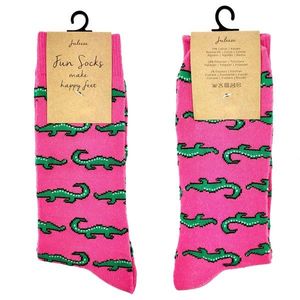 Veselé růžové ponožky s krokodýly - 39-41 JZSK0015M obraz