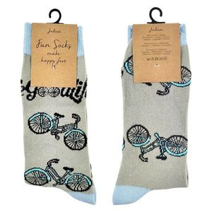 Veselé šedé ponožky s jízdními koly - 35-38 JZSK0017S obraz