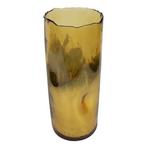 Zlatý skleněný svícen / váza s prohnutím - Ø16, 5*40cm SHHGA6 obraz