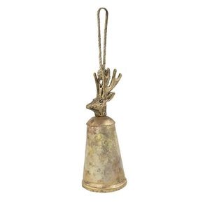 Zlatý kovový zvonek s hlavou jelena Deer - Ø11*30cm CIBGH30 obraz