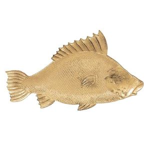 Zlatá dekorativní miska s patinou ve tvaru rybky - 10*2*32 cm 6PR2552 obraz