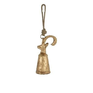 Zlatý kovový zvonek Kozoroh 15cm - 6*6*15cm CIBGS15 obraz